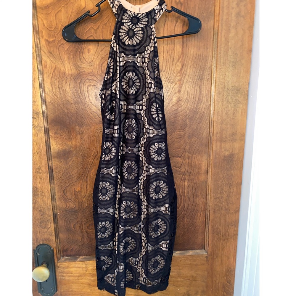 Black lace dress with collar